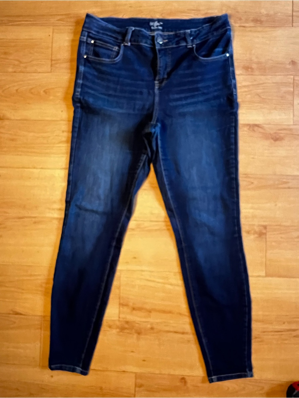 Maurices Everflex High Rise Skinny Jeans 14W LONG Dark Wash